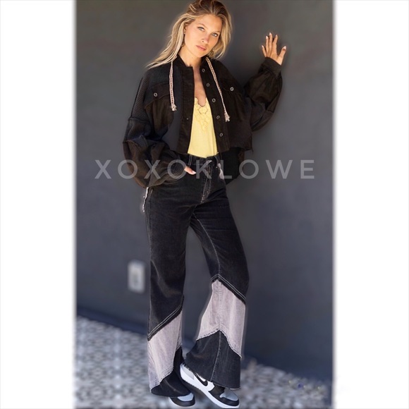 POL Corduroy Pants Retro High Waist Color Blocked - Picture 4 of 16